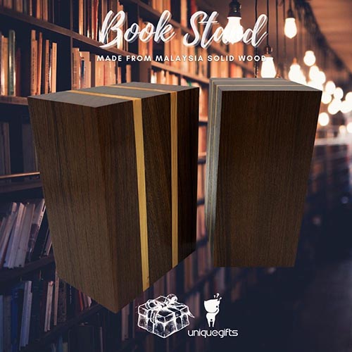 Luxury Malaysia Solid Wood Book Stand or Wooden Book End Custom